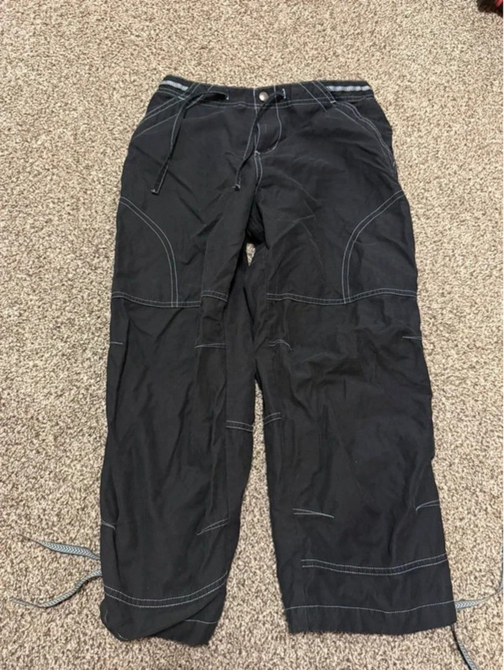 Vintage KÜHL Girls Small Black Hiking Cargo Pants Outdoor Utility Adjustable Hem